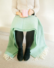 Load image into Gallery viewer, Herringbone Pure New Wool Throw - Sea Green