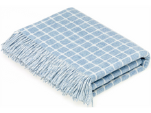 Load image into Gallery viewer, Athens Check Merino Lambswool Throw - Aqua