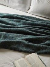 Load image into Gallery viewer, Honeycomb XL Pure New Wool Throw - Emerald/Grey