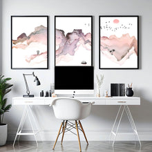 Load image into Gallery viewer, Framed coastal wall art for home office decor | set of 3 wall art