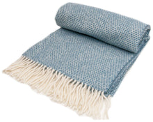 Load image into Gallery viewer, Honeycomb Pure New Wool Throw - Petrol Blue