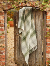 Load image into Gallery viewer, Meadow Check Pure New Wool Throw - Olive