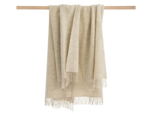Load image into Gallery viewer, Herringbone Natural Undyed Pure Wool Throw - Ecru