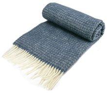 Load image into Gallery viewer, Illusion Pure New Wool Throw - Blue Slate