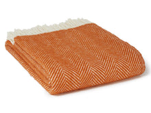 Load image into Gallery viewer, Herringbone Pure New Wool Throw - Cinnamon