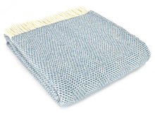 Load image into Gallery viewer, Honeycomb Pure New Wool Throw - Petrol Blue