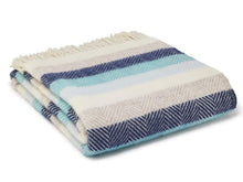 Load image into Gallery viewer, Stripe Pure New Wool Throw - Seashore