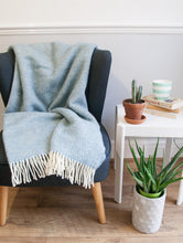 Load image into Gallery viewer, Honeycomb Pure New Wool Throw - Petrol Blue