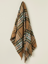 Load image into Gallery viewer, St Ives Check Pure New Wool Throw - Camel