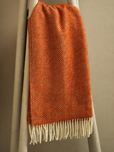 Load image into Gallery viewer, Herringbone Pure New Wool Throw - Cinnamon