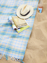 Load image into Gallery viewer, Cottage Check Waterproof Polo Picnic Blanket - Blue