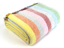 Load image into Gallery viewer, Stripe Pure New Wool Throw - Rainbow Grey