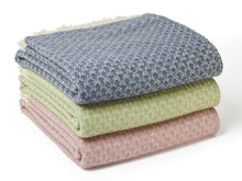 Load image into Gallery viewer, Isobel Crescent Pure New Wool Throw - Blue Slate