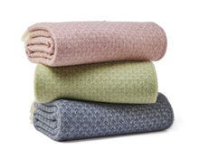 Load image into Gallery viewer, Isobel Crescent Pure New Wool Throw - Blue Slate
