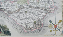 Load image into Gallery viewer, Isle of Wight Thomas Moule, Original Antique County Map c1840 with cream mount