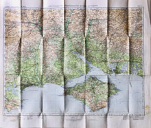 Load image into Gallery viewer, Ordnance Survey Isle of Wight, Southampton and Portsmouth, published and printed on cloth in 1929 - The Seaview Collection