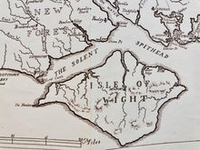 Load image into Gallery viewer, Vintage Map of Isle of Wight and Hampshire, 1909 - The Seaview Collection