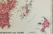 Load image into Gallery viewer, Large Antique Map of The Channel Islands - G.W. Bacon, 1884 - The Seaview Collection