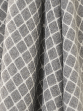 Load image into Gallery viewer, Athens Check Merino Lambswool Throw - Grey
