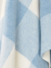 Load image into Gallery viewer, Pastel Block Check Merino Lambswool Throw - Aqua
