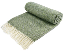 Load image into Gallery viewer, Illusion Pure New Wool Throw - Sage Green/Grey

