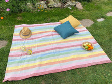 Load image into Gallery viewer, Stripe Waterproof Eventer Picnic Blanket - Rainbow
