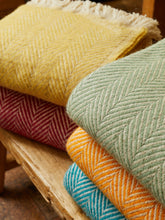 Load image into Gallery viewer, Chevron Recycled Wool Throw - Assorted Colours
