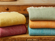Load image into Gallery viewer, Chevron Recycled Wool Throw - Assorted Colours
