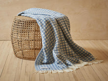 Load image into Gallery viewer, Jacquard Spot Pure New Wool Throw - Blue Jay
