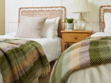 Load image into Gallery viewer, Stripe Pure New Wool Throw - Botanical
