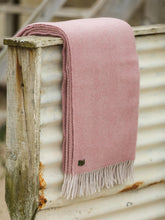 Load image into Gallery viewer, Herringbone Pure New Wool Throw - Dusky Pink/Pearl
