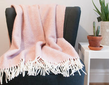 Load image into Gallery viewer, Honeycomb Pure New Wool Throw - Dusky Pink

