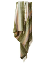 Load image into Gallery viewer, Stripe Pure New Wool Throw - Botanical
