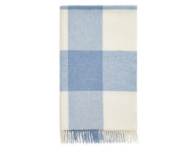Load image into Gallery viewer, Pastel Block Check Merino Lambswool Throw - Aqua
