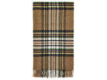 Load image into Gallery viewer, St Ives Check Pure New Wool Throw - Camel
