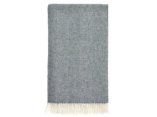 Load image into Gallery viewer, Herringbone Shetland Pure New Wool Throw - Teal
