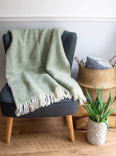 Load image into Gallery viewer, Illusion Pure New Wool Throw - Sage Green/Grey

