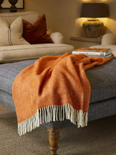 Load image into Gallery viewer, Herringbone Pure New Wool Throw - Cinnamon
