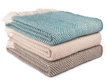 Load image into Gallery viewer, Chevron Recycled Wool Throw - Assorted Colours

