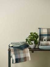 Load image into Gallery viewer, Harlequin Check Lambswool Throw - Eucalyptus
