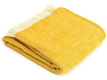 Load image into Gallery viewer, Honeycomb Pure New Wool Throw - Golden Yellow
