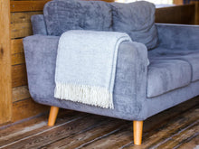 Load image into Gallery viewer, Herringbone Pure New Wool Throw - Silver Grey
