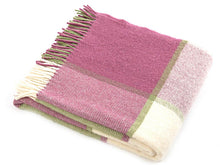Load image into Gallery viewer, Block Check Pure New Wool Throw - Apple/Raspberry
