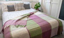 Load image into Gallery viewer, Block Check Pure New Wool Throw - Apple/Raspberry
