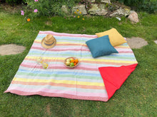 Load image into Gallery viewer, Stripe Waterproof Eventer Picnic Blanket - Rainbow
