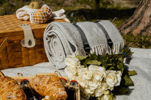Load image into Gallery viewer, Herringbone Waterproof Polo Picnic Blanket - Silver Grey
