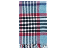 Load image into Gallery viewer, Chesil Check Pure New Wool Throw - Teal
