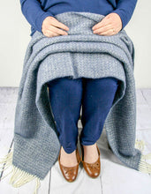 Load image into Gallery viewer, Illusion Pure New Wool Throw - Blue Slate
