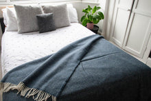 Load image into Gallery viewer, Illusion Pure New Wool Throw - Blue Slate
