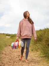 Load image into Gallery viewer, Stripe Herringbone Waterproof Polo Picnic Blanket -  Rainbow Grey
